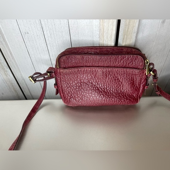 Fossil Piper Toaster Leather Red Crossbody Medium Bag Gold Hardware - Picture 3 of 8